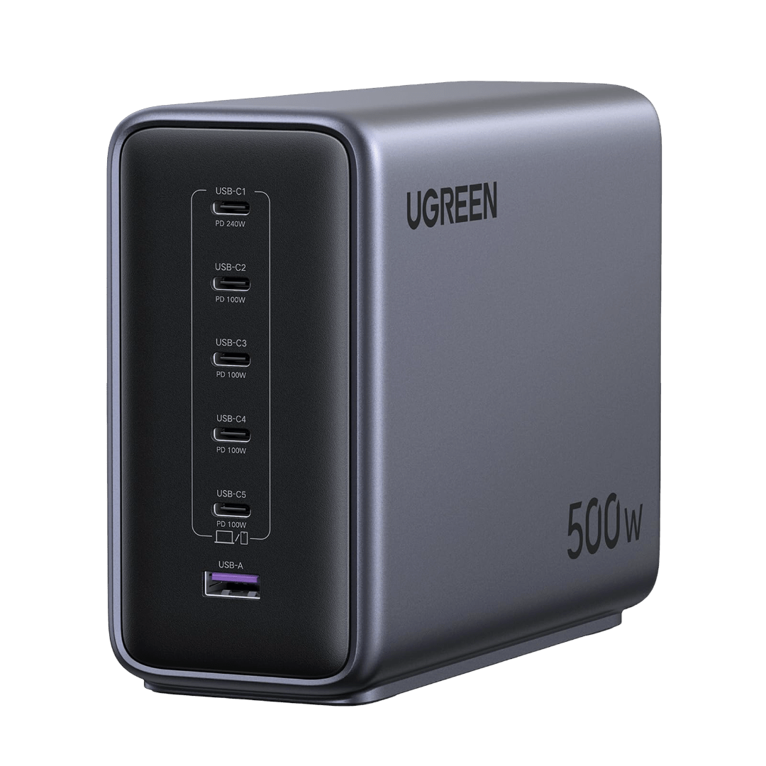 500W USB-C GaN Charger - Fast Charging Hub for Workspaces