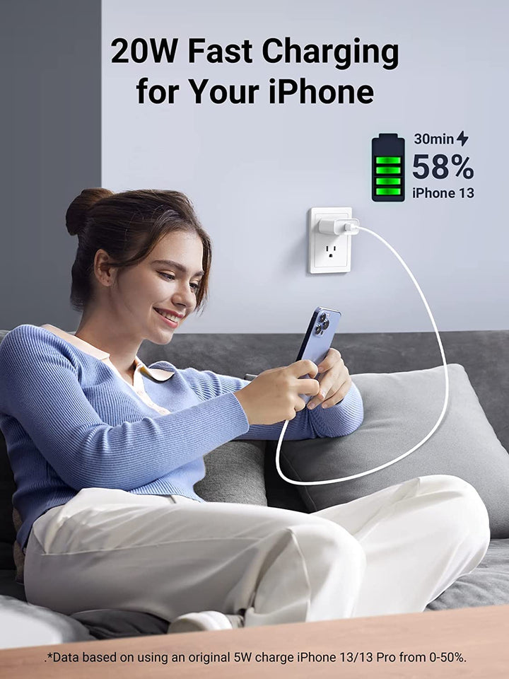 Ajouter un câble pour iPhone--UGREEN 20W PD chargeur de voiture Charge  rapide QC4.0 3.0 chargeur USB pour Xia