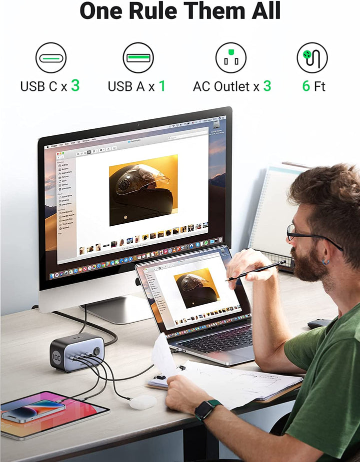 ugreen 100w usb c gan charging station-7 ports desktop charger-one rule them all